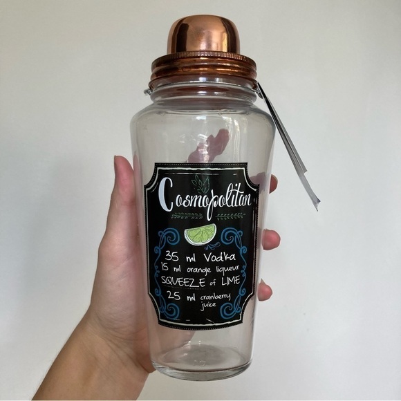 Social Club | Premium Barware Glass & Copper Cosmopolitan Shaker Mixer Cup - Picture 1 of 5